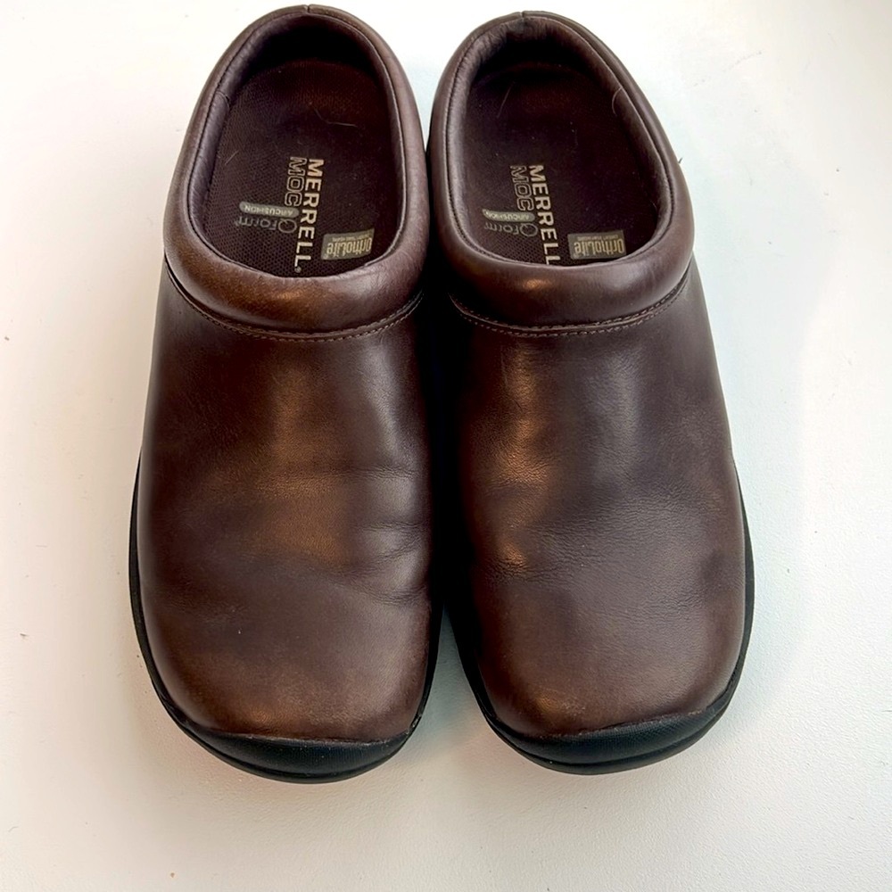 Merrell- Chocolate Brown Mules - Picture 2 of 9